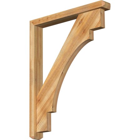 Ekena Millwork Merced Craftsman Rough Sawn Bracket w/ Offset Brace, Western Red Cedar, 4"W x 30"D x 38"H BKT0402X30X38MRC04RWR